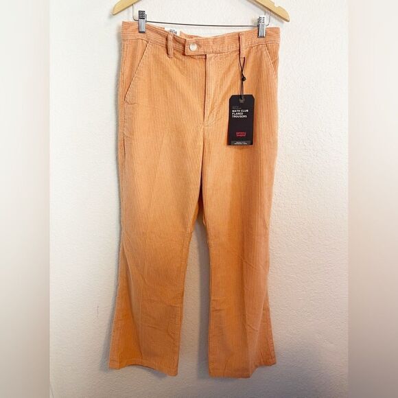 Anthropologie Levi’s Math Club Flare Corduroy Trousers in Pebble Peach NWT 30 - Picture 4 of 11